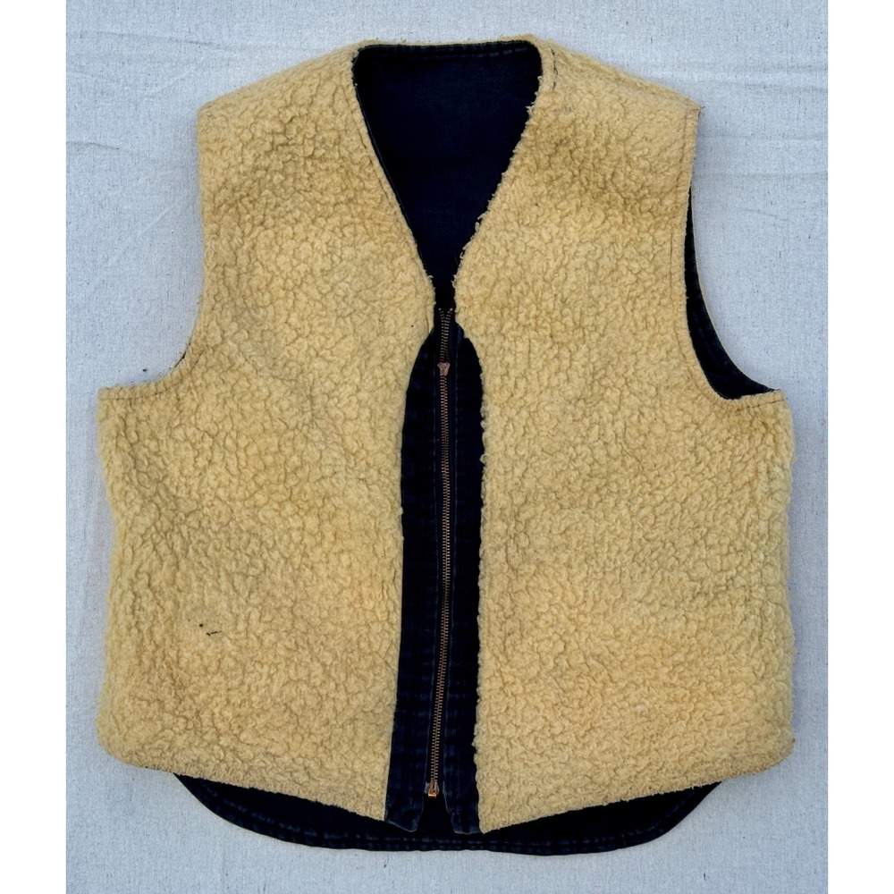 Carhartt Mens Black Sherpa Lined Duck Canvas Workwear Vest Large V02 BLK - Picture 8 of 8